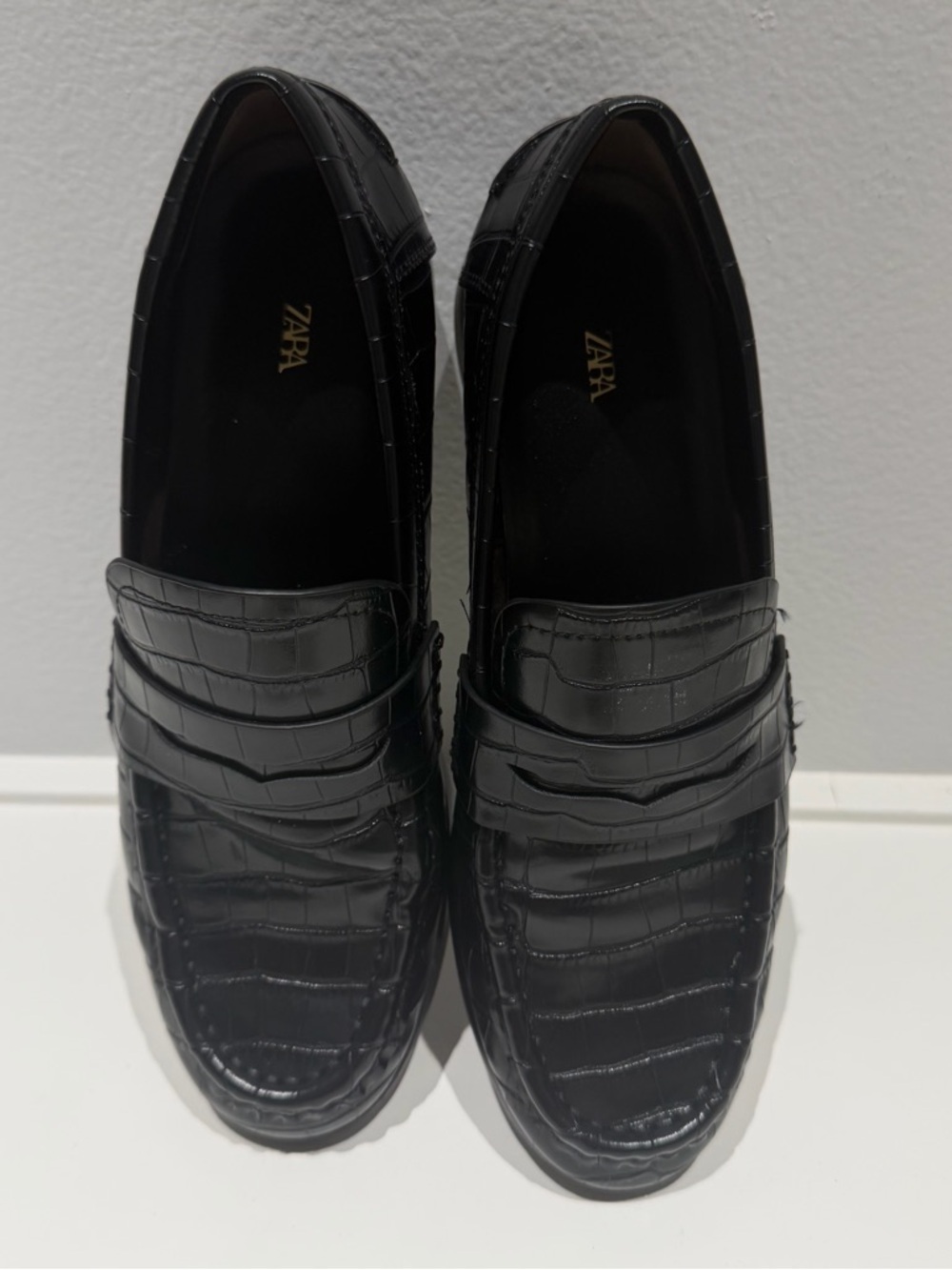 Women's Zara Faux Leather Penny Loafers. - Picture 3 of 5